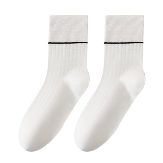 Мужские носки под костюм Хлопковые Антибактериальные В рубчик Средней длины Дышащие Защищающие от запаха Повседневные носки для бизнеса Спорта Все сезоны Повседневная носка