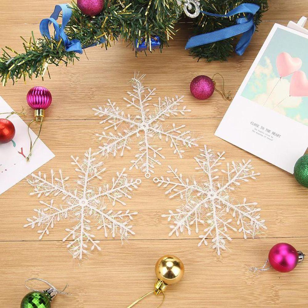 Fashion Wedding Supplies Plastic Snowflake Decoration Hanging Ornaments Xmas Decor Christmas Tree