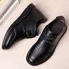 2024 осень новые мужские деловые кожаные туфли на шнуровке мужские повседневные туфли с мягкой подошвой и мягким лицевым элементом для пап среднего возраста 7706