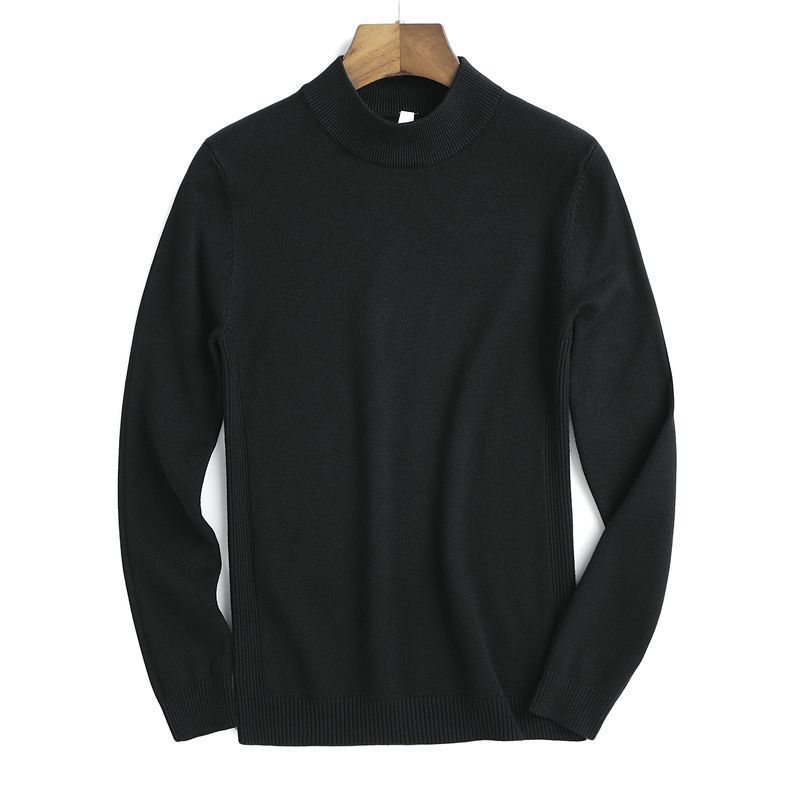 Осенне-зимний высококачественный мужской свитер, мужской пуловер с полувысоким воротником, мягкий и теплый вязаный свитер