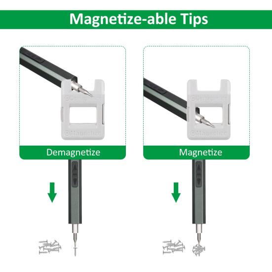 Электрическая прецизионная отвертка Мощный магнитный двигатель Высокоскоростные перезаряжаемые биты для отверток Намагничиватель/размагничиватель Прецизионный