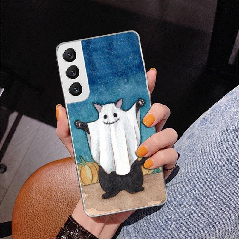 Милый мультяшный чехол-талисман 'Счастливый кот' для Samsung Galaxy S24 S25 Edge S26 Ultra S23 S22 S21 Plus S20 FE + Чехол с персонализированной печатью