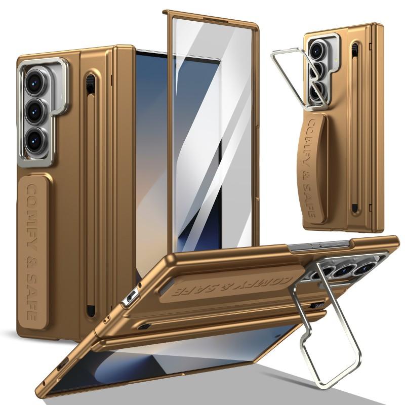 Magnetic Full Coverage Phone Case With Kickstand Galaxy Z Fold 8 Ultra Fold6 Fold4 PC Hard Shell Protective Cover