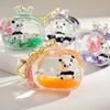 Panda Doll Keychain Cute TV Liquid Acrylic Keychain Car Pendant Accessories Children's Keychain Gift Couple Keychain Wholesale