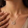Silver Exquisite Sunflower Pendant Necklace Certificated Moissanite Diamond Shiny Collar Trendy Jewelry