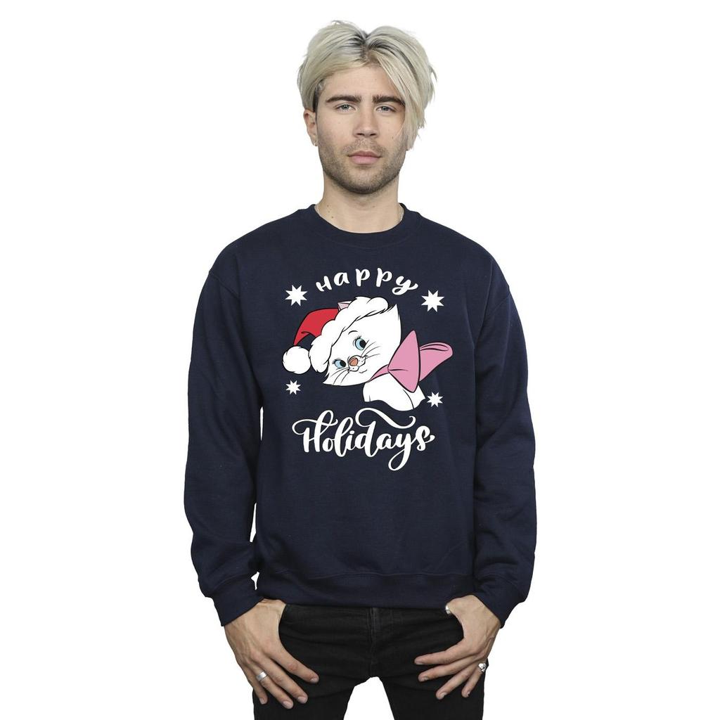 Disney Mens The Aristocats Happy Holidays Sweatshirt