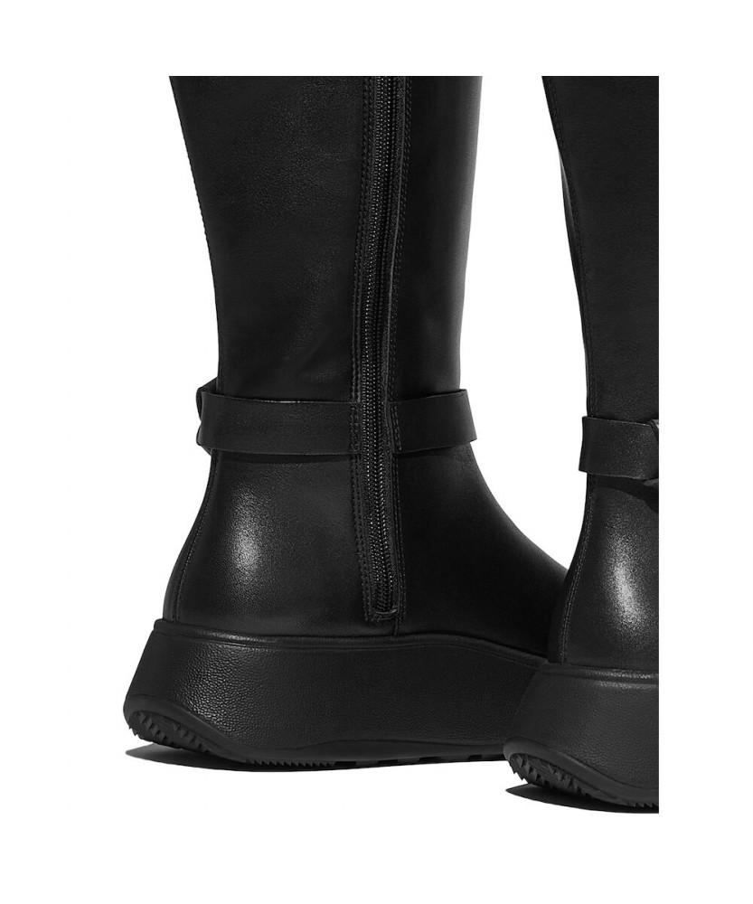 Fitflop [F-Mode] Women'S Squared Leather Platform Tall Boots - Black (Ft59K2B045)