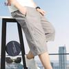 Мужские шорты Yalu из стираного хлопка свободного кроя с множеством карманов