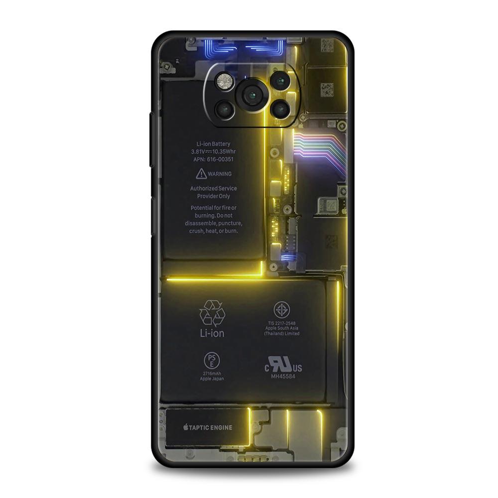 Чехол для телефона с рисунком печатной платы для Xiaomi Poco F7 F6 F5 F4 F3 X6 X5 X4 X3 NFC F7 Ultra M4 C51 C55 GT 5G Мягкий чехол из ТПУ