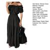 Women's Summer Off Shoulder Ruffle Maxi Dress Short Sleeve High Waist A-Line Dress Flowy Beach Long Dress