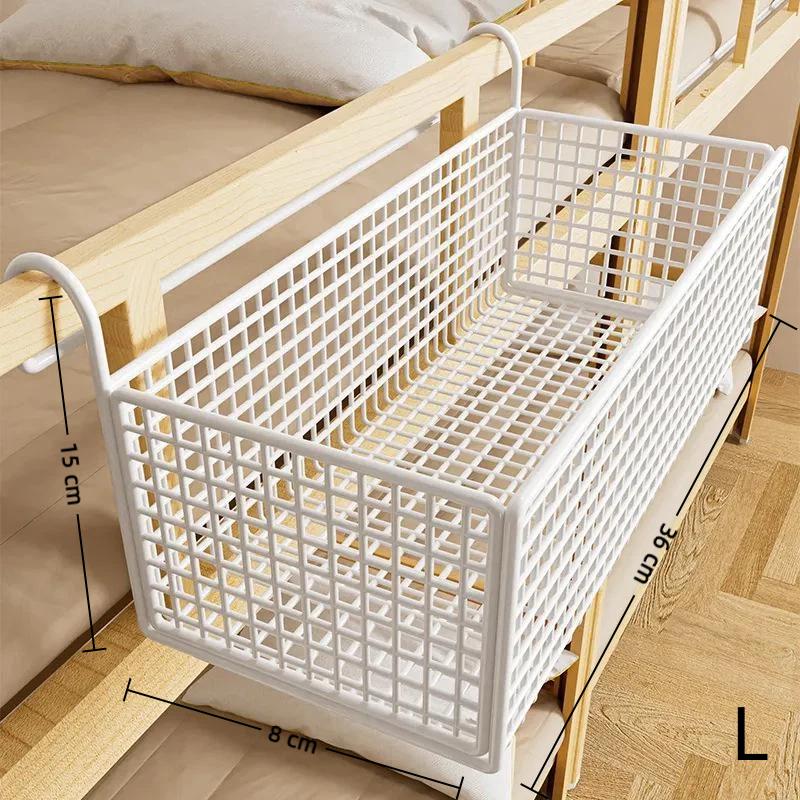 Hanging Bedside Organizer No Drill No Damage Bedframe Dorm Upper Bunk Snack Holder for Phone Book Dorm Storage