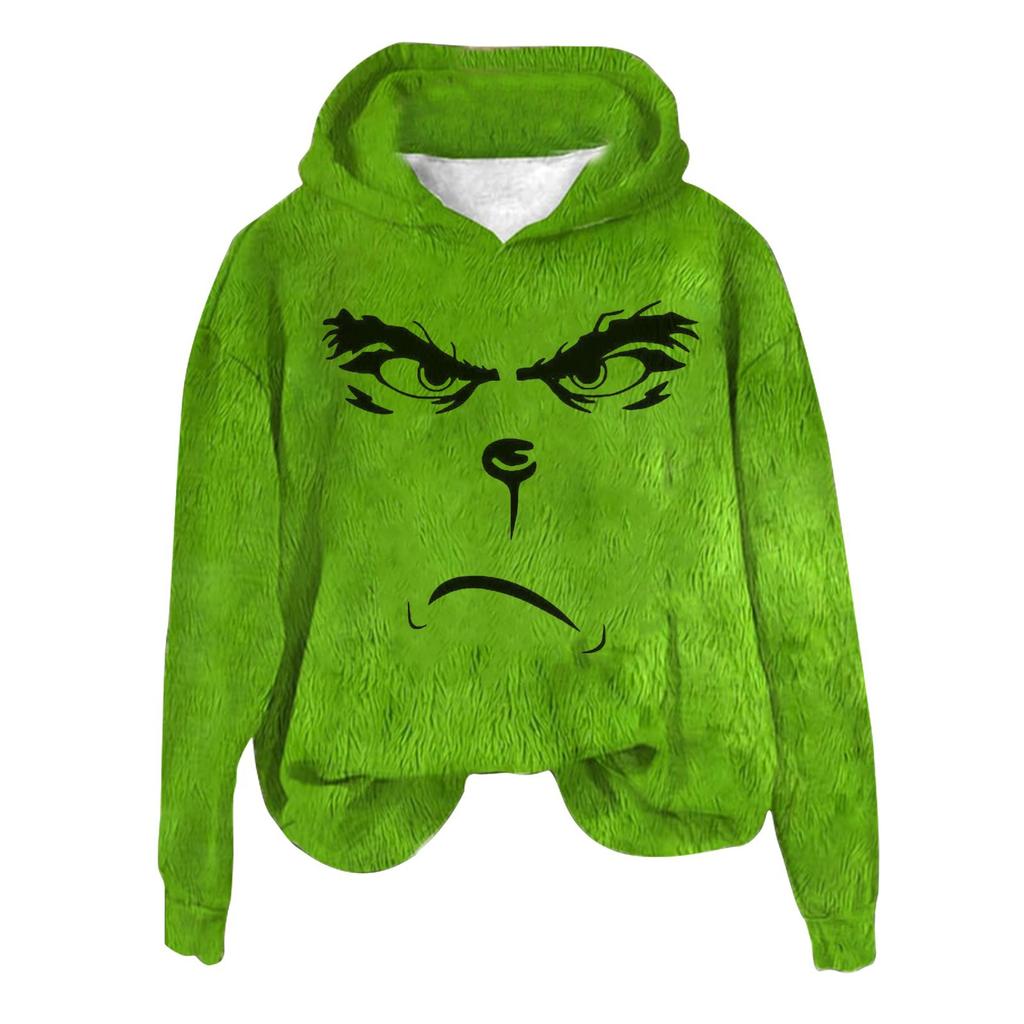 Женская фланелевая толстовка с капюшоном и длинными рукавами с рождественским принтом