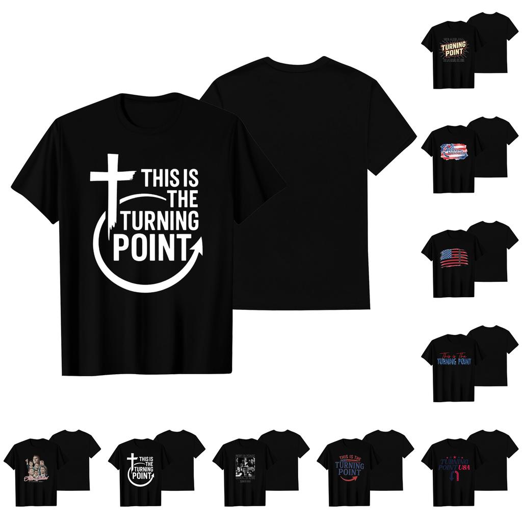 Unisex Round Neck Casual Printed Short-sleeved T-shirt Top