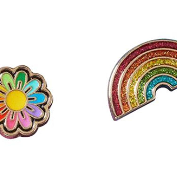 Crocs Акриловые аксессуары для обуви с мультяшным узором, унисекс, для пары, радужных цветов