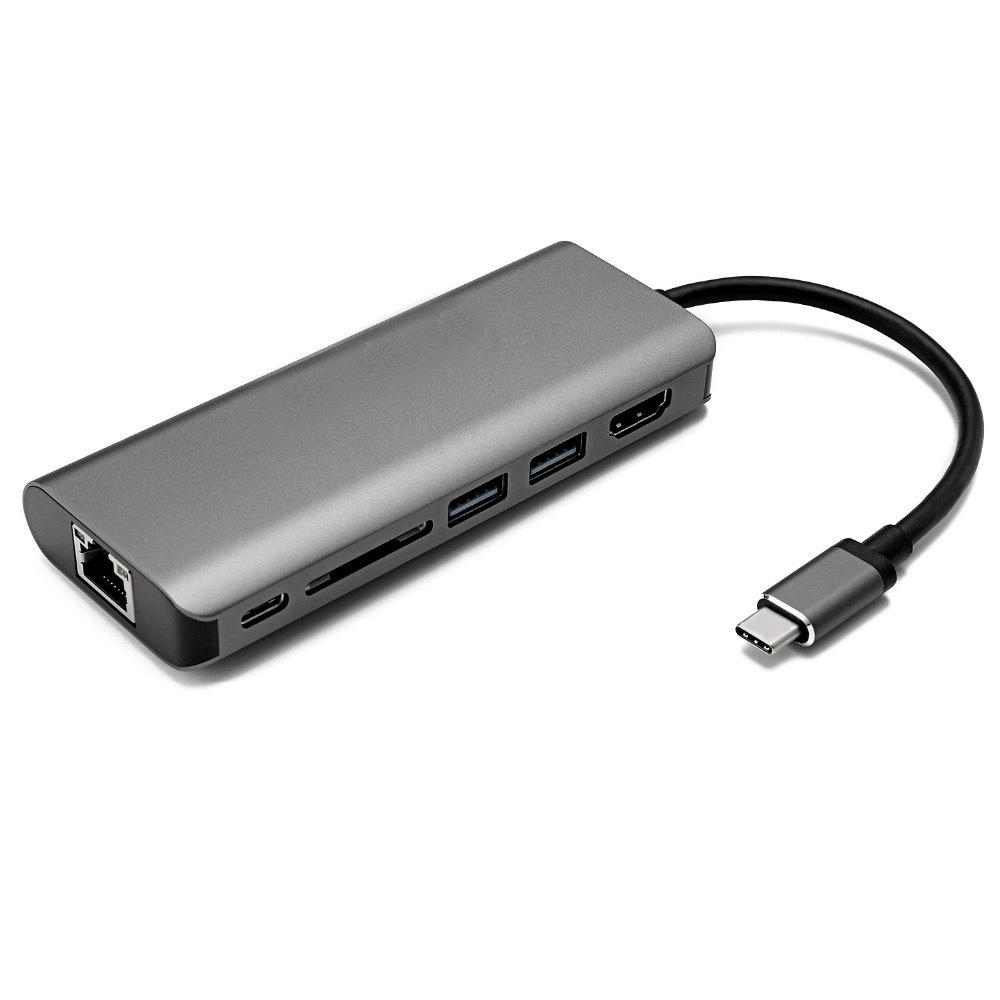 4K HDMI Type-C Док-станция: Гигабитный Ethernet и многофункциональное USB-расширение для планшетов, телефонов, компьютеров