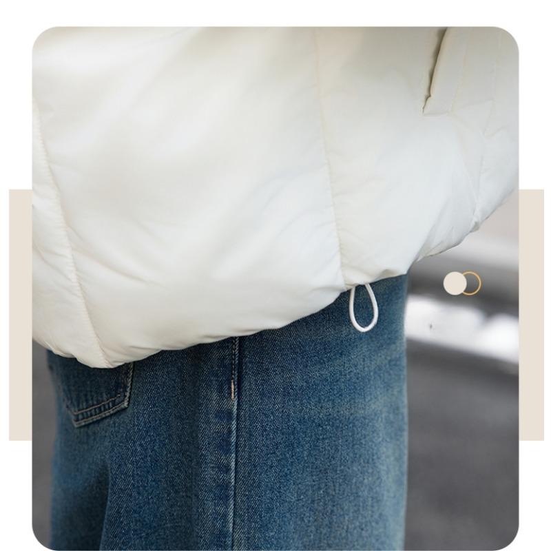 Korean Style Loose Fit Knit Poncho Collar Down Jacket with Color Block for Autumn Winter Women