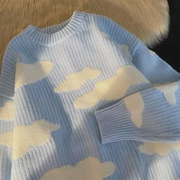 Винтажный вязаный свитер в японском стиле - унисекс ретро мода Гонконга