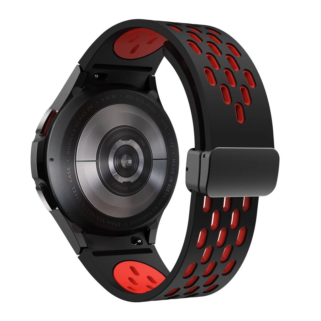 Силиконовый ремешок для Samsung Galaxy Watch 6, 5, 4, 40 мм, 44 мм, 5Pro, 45 мм, магнитная пряжка, ремешок 6, классический, 43 мм, 47 мм, браслет без зазоров, 42 мм