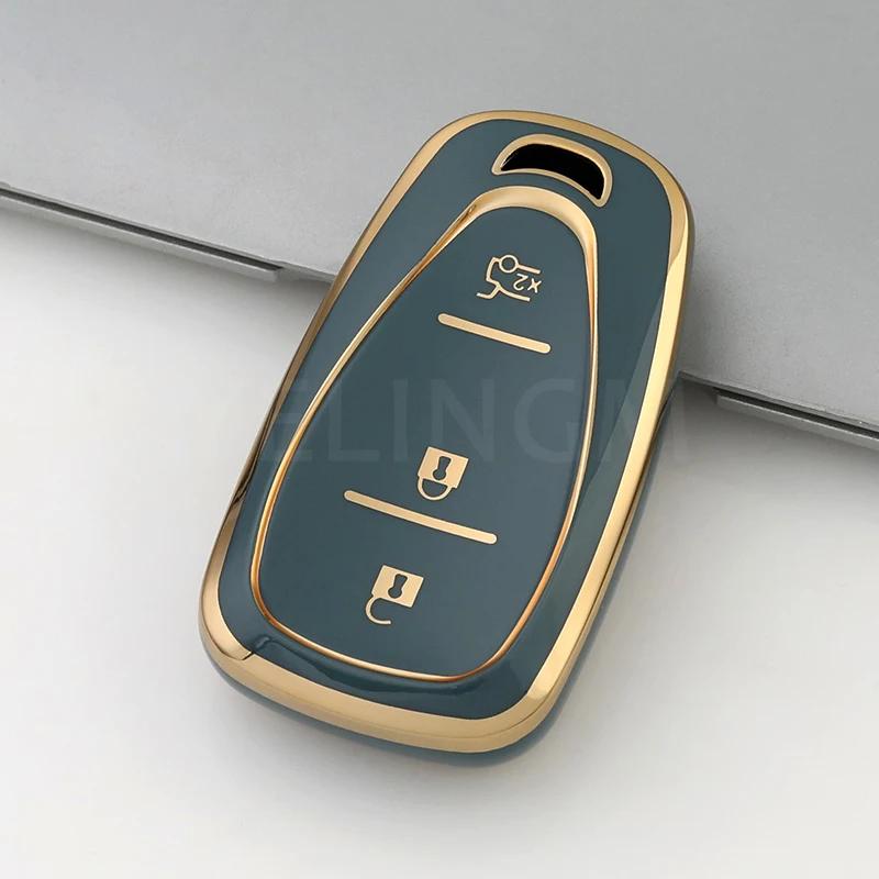AABHK1 2/3 Buttons Remote Smart Key Case for Chevrolet Spark Camaro Volt Bolt Trax Malibu Cruze TPU Car Key Shell Keychain Auto Cover