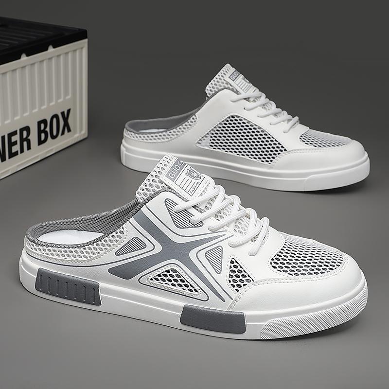 Большой размер 47 роскошные мужские полутапочки сандалии удобные дышащие повседневные туфли мужские модные кроссовки для отдыха мужские тапочки сланцы обувь мужская