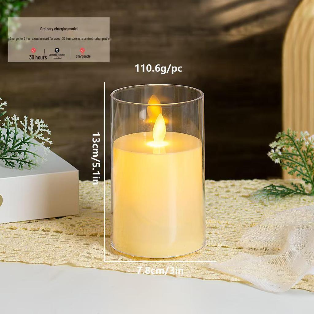 Rechargeable LED Acrylic Simulated Candle with Swinging Flame - Romantic Home Ambiance