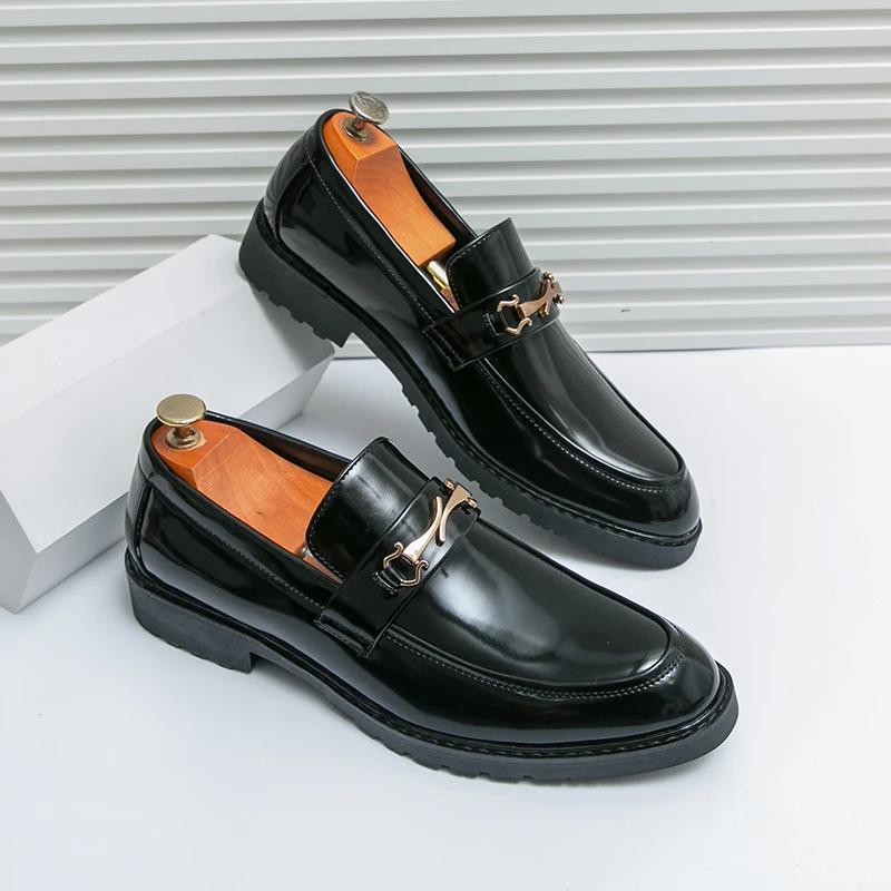 British Style Men Casual Fashion Business Dress Loafers Handmade Moccasins Elegantes Male Slip On Flats Fashion Driving Shoes