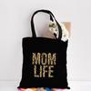 Mama Shopping Canvas Black Bag Mom Life Print Reusable Eco Cloth Travel Bag Foldable Tote Bags