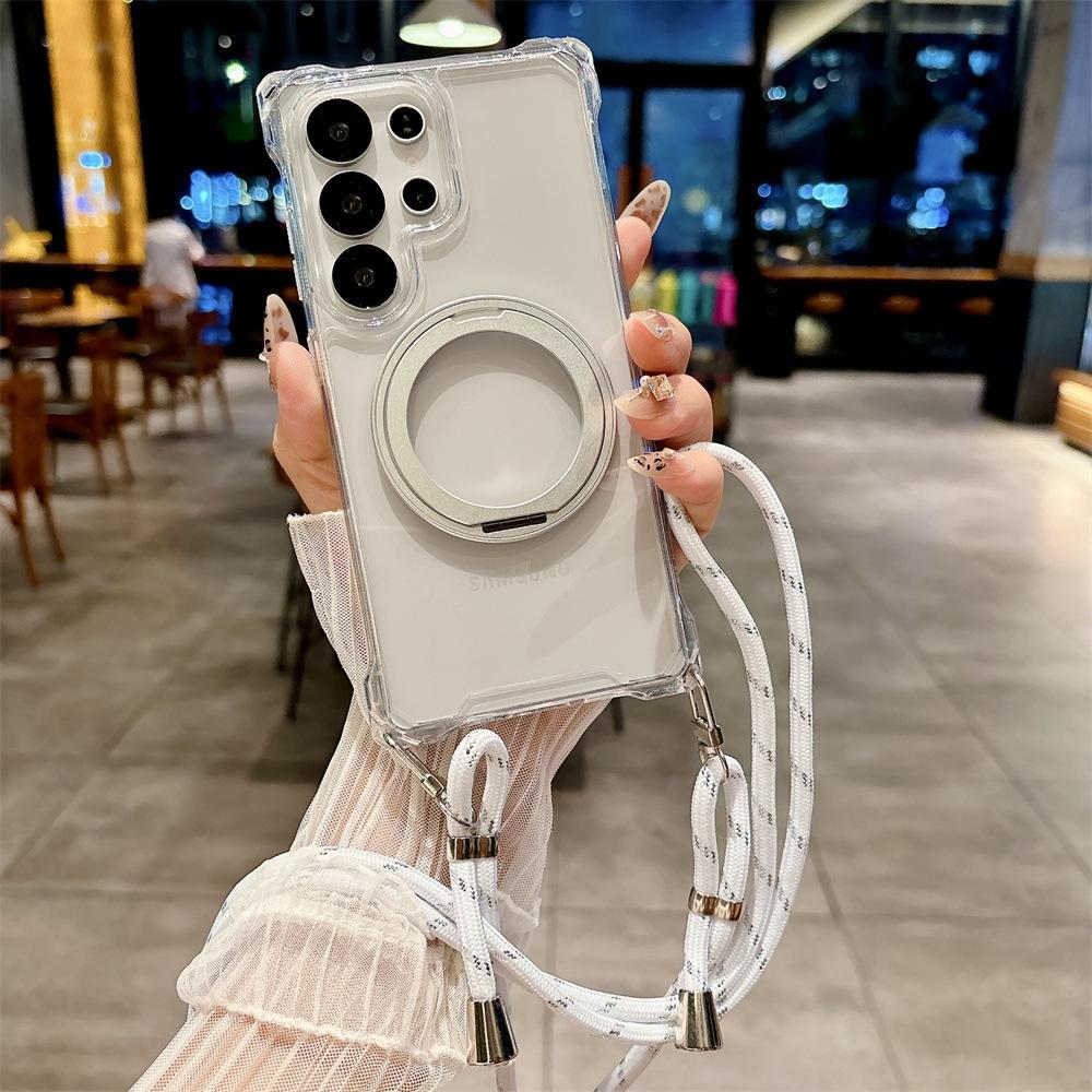 Регулируемый ремешок-шнурок через плечо для чехла телефона Samsung S26/Apple iPhone 16 Pro Max с подставкой и защитой от падений