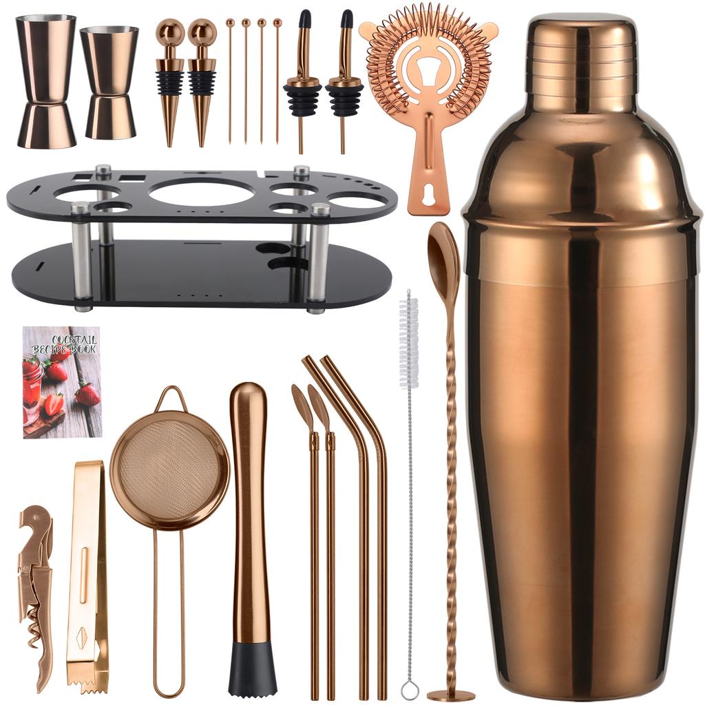 Гальванизированный овальный акриловый набор для бармена из нержавеющей стали, шейкер для приготовления коктейлей, стакан для снега, шейкер, полный барный набор