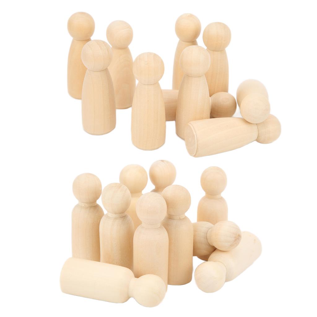 10 шт. Деревянные куклы-прищепки 75 мм 3,0 дюйма Безопасные без заусенцев Развивают навыки работы руками DIY аксессуары для украшения