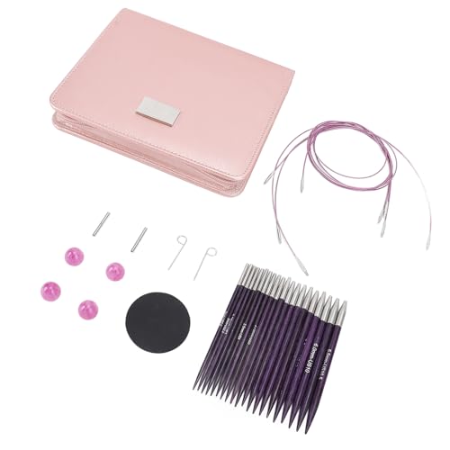 TOPINCN Набор сменных круговых спиц и тросиков, 10 пар, 3,0-6,5 мм, Набор спиц для вязания свитеров, шапок и носков