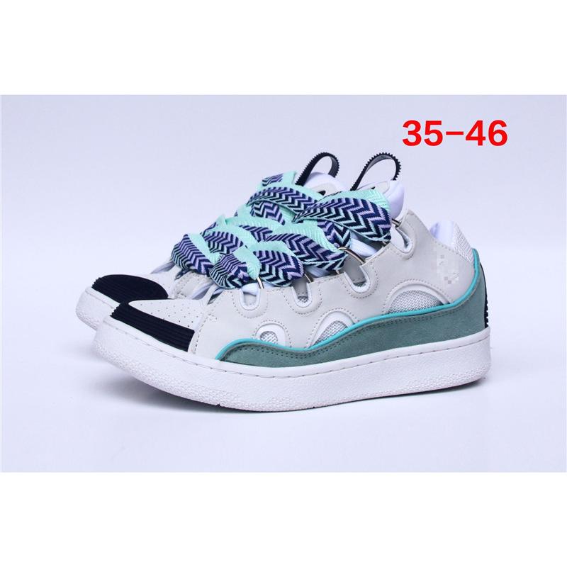Men'S And Women'S Leather Splicing LaceUp Catwalk Bread Shoes Platform Casual Shoes Curb Trend