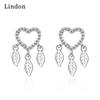 Женские серьги из медного сплава с цирконом Lindon - Серьги-подвески в подарок на свадебную вечеринку
