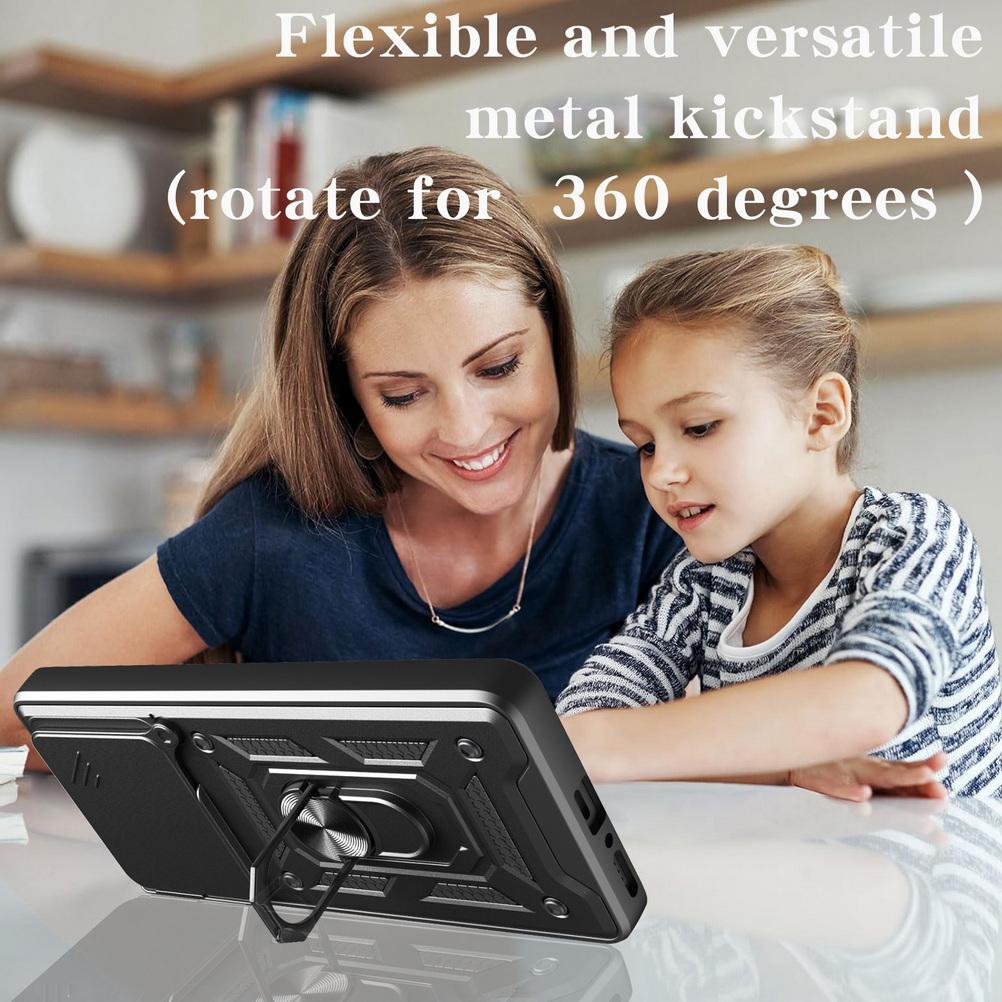 Чехол для защиты камеры Xiaomi Redmi Note 14 4G Note14 5G Redmi 14R 14C Redmi 13 Armor Hybrid Metal Ring Holder Back Cover