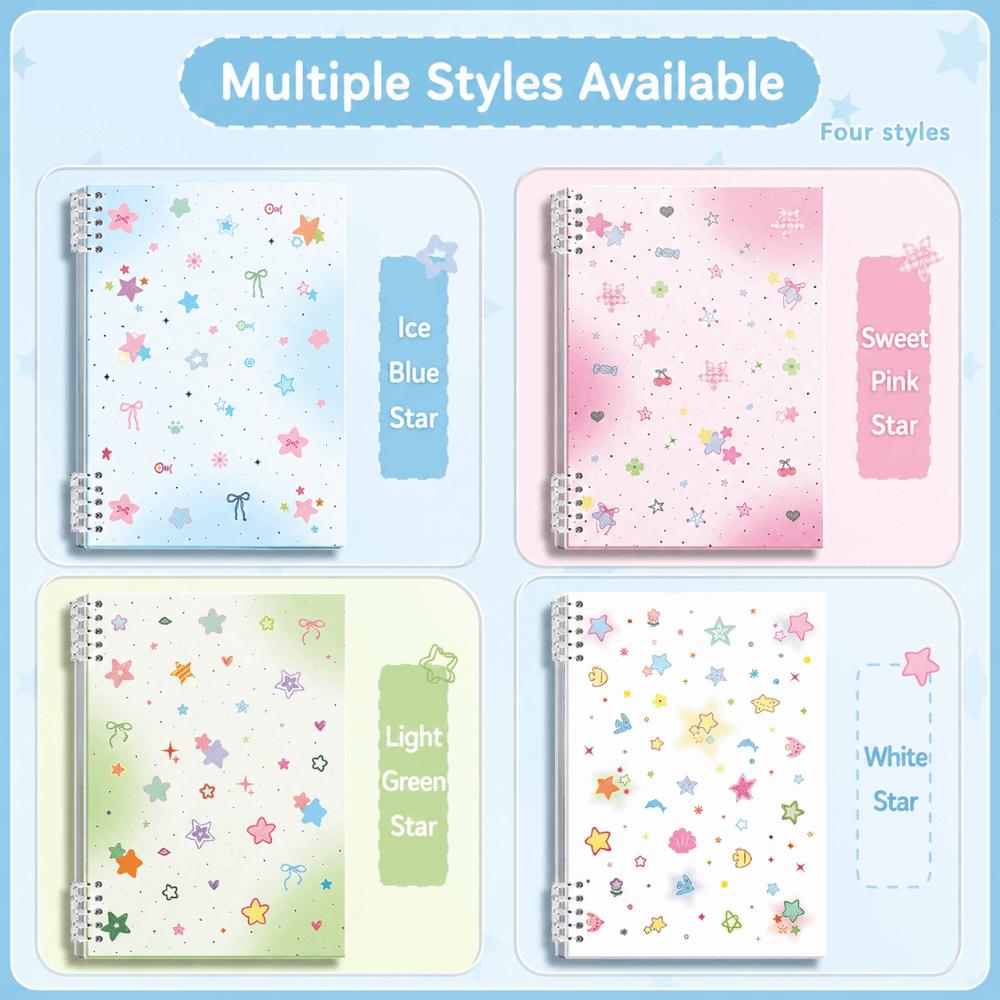 A5/B5 Lined Notebook Star Print Journal INS Binder Notebook Note Taking
