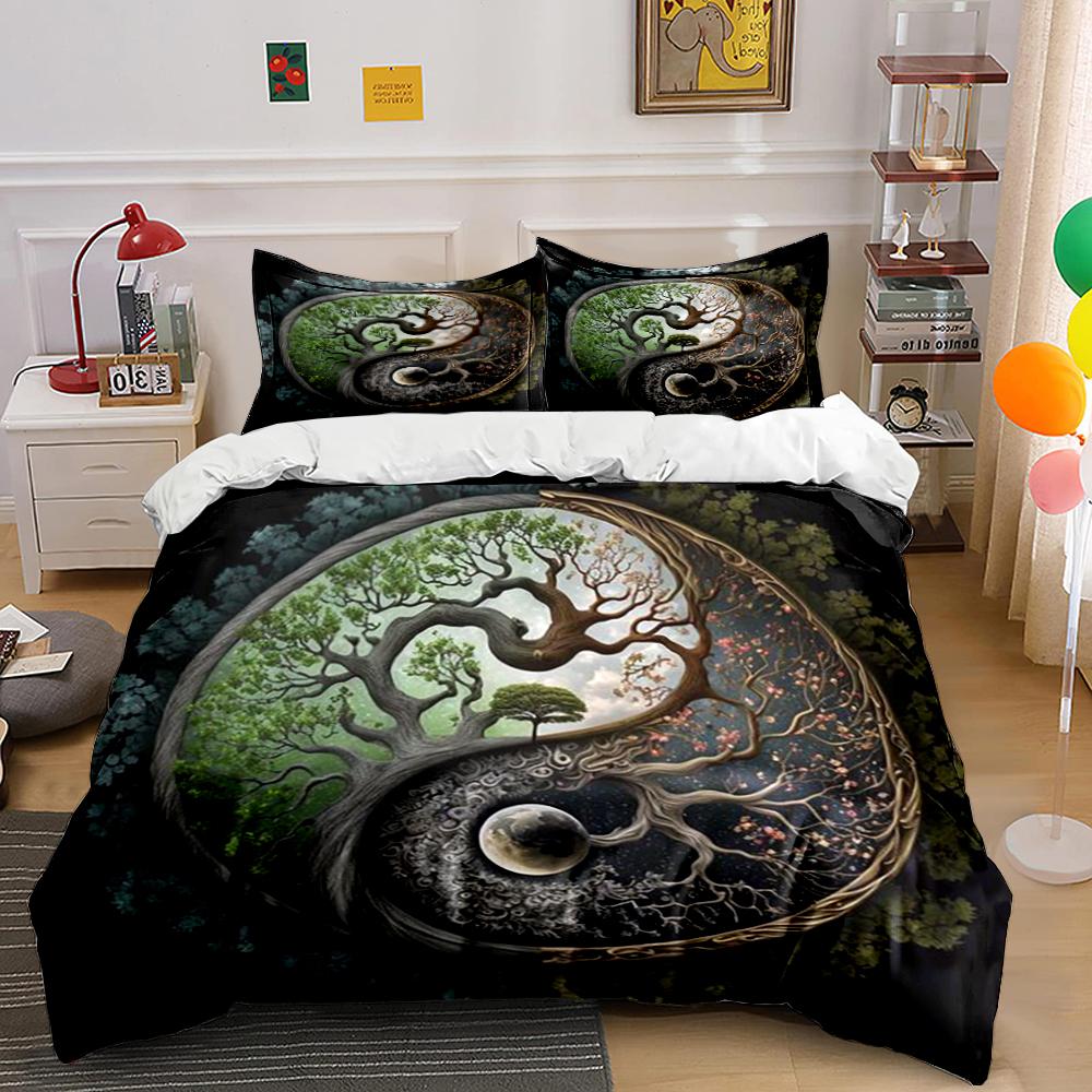 Yin Yang Tree Design Bedding Set Bedding set (1 duvet cover, 2 pillowcases, duvet not included)