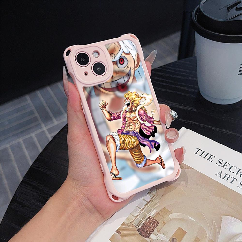 Мягкие чехлы для телефонов Ae92 One Piece Luffy Gear 5 для iPhone 16 15 14 13 12 11 Pro Max 7 8 Plus XR XS с ремешком на запястье, защитным шнурком для углов, задняя крышка