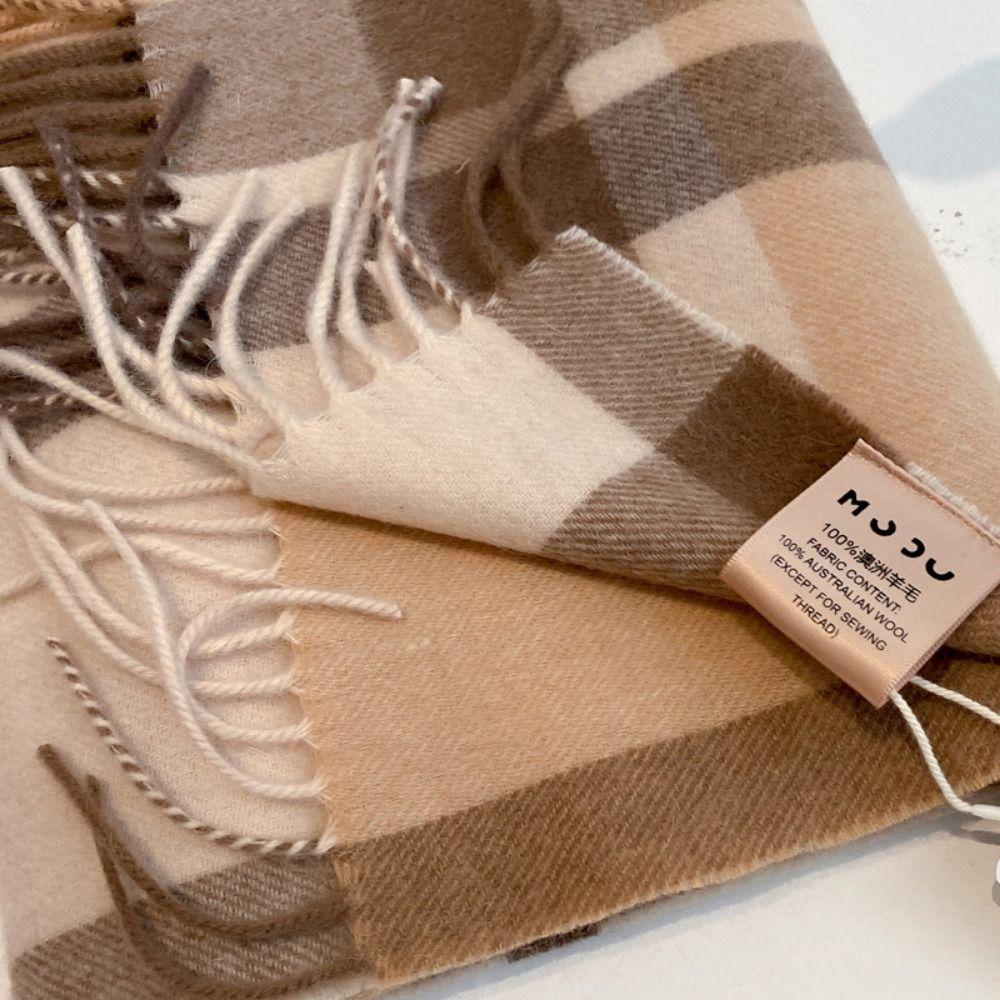 Thick Warm Winter Plaid Scarf Windproof Shawl Wrap Fashion Long Tassel Scarves