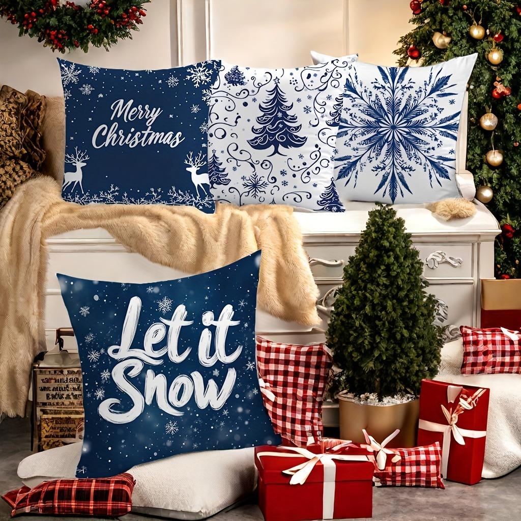 Merry Christmas Decorative Pillowcase Living Room Sofa Cushion Cover Suitable for Home Room Pillow Cover for Friends Gifts