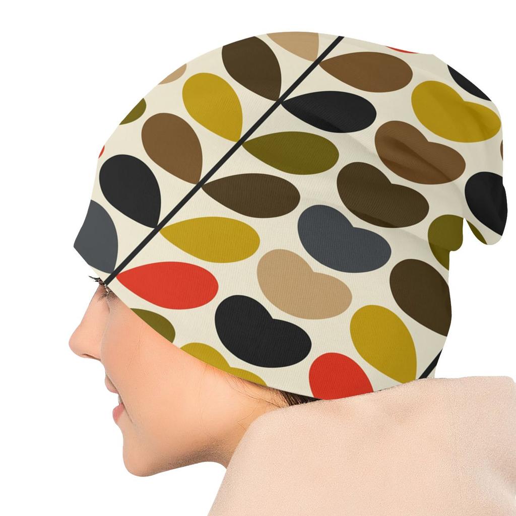 Orla Kiely Abstract Multi Stem Slouchy Beanie Hippie Winter Skullies Beanies Hats Adult Mid Century Scandinavian Knit Bonnet Cap