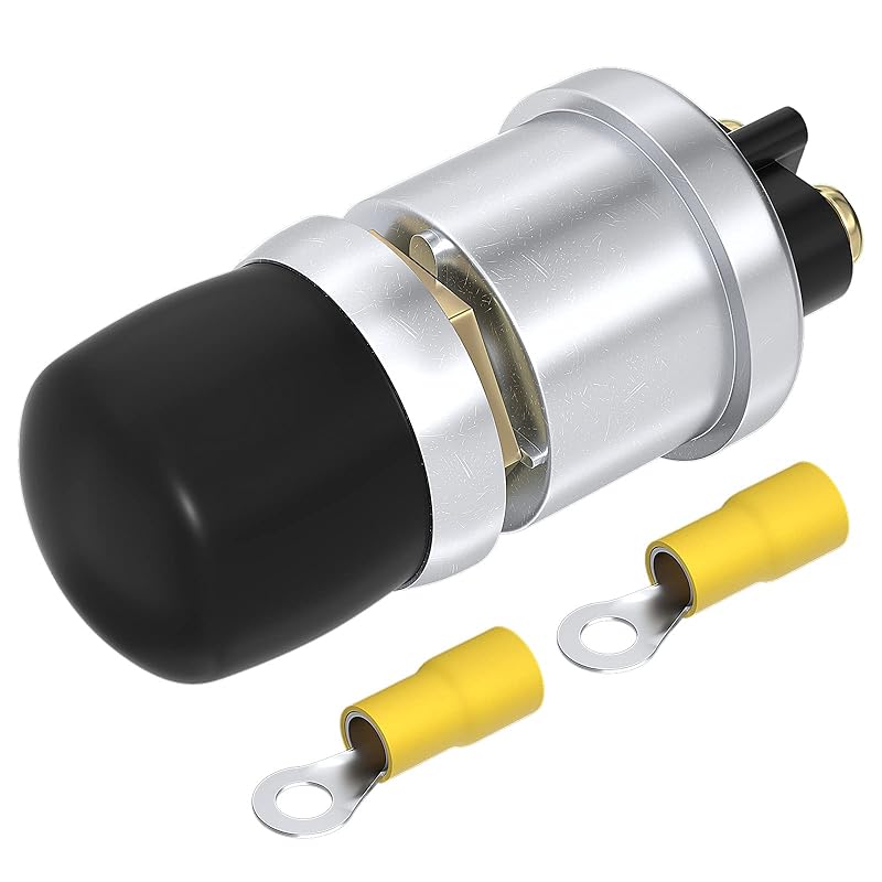 DaierTek Push Button Starter Switch 12V / 24V Waterproof Push Start Button 50A Heavy Duty Momentary Weatherproof for Horn Engine Car Truck Tractor