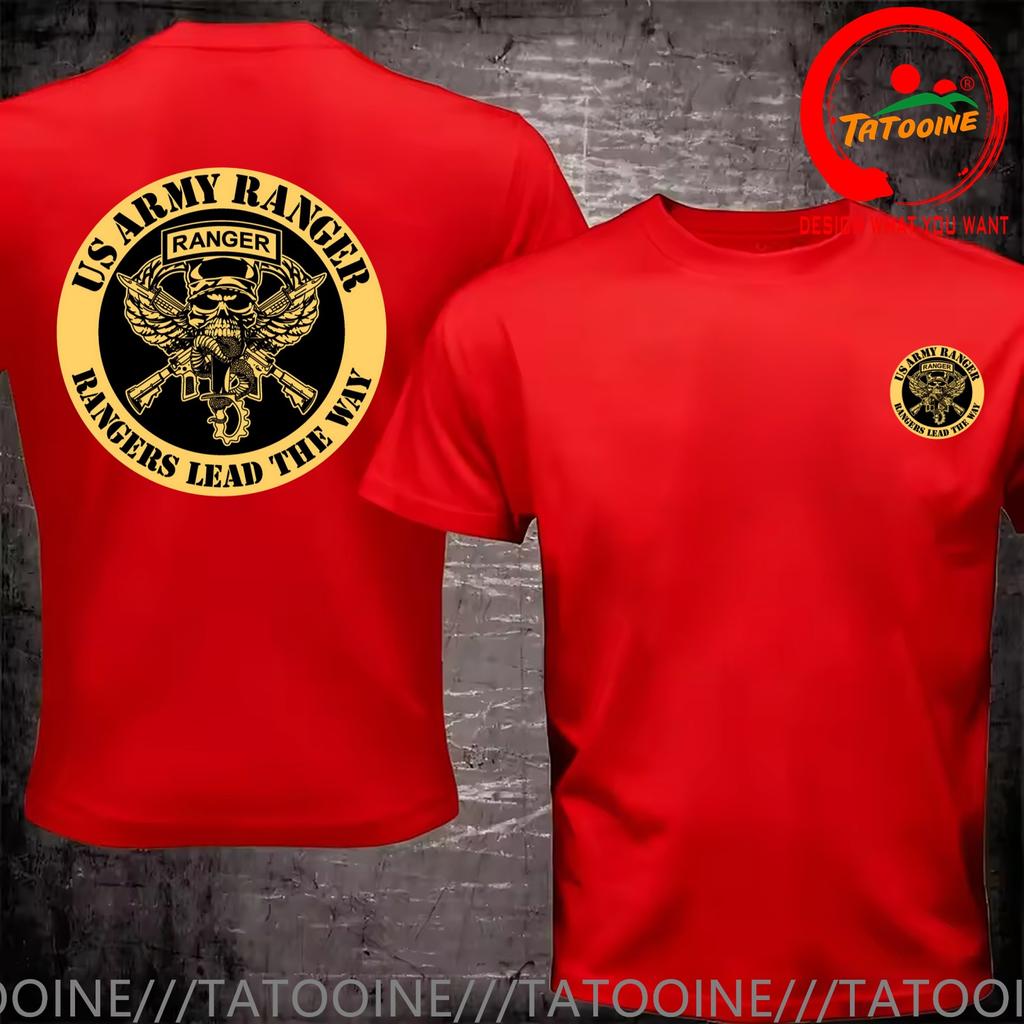 Funny Design Us Army Military Rangers Lead The Way Shirt Unisex Fashion Trendy Casual Clothing Stylish Tops Tee Shirt Leisure