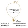 Stainless Steel 18K Gold Plated Necklace Layered Chain Double Stacked Neck Chain Sun Pendant  Beach
