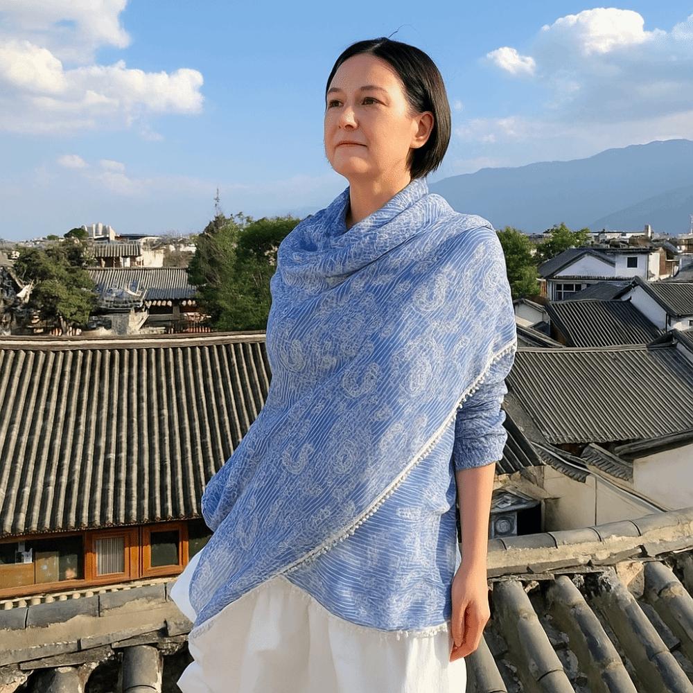 Sun Protection Paisley Shawl Head Wraps Beach Scarf Retro Sunscreen Shawl  Outdoor