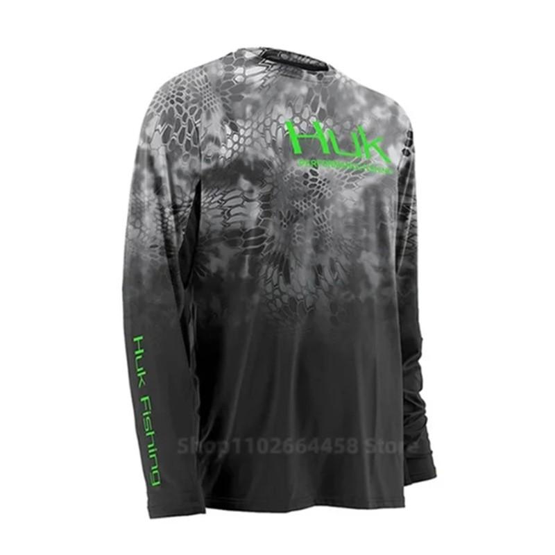 Mens Long Sleeve Quick-Dry Fishing Shirt UPF 50 UV Protection Breathable Outdoor Sport Performance Top
