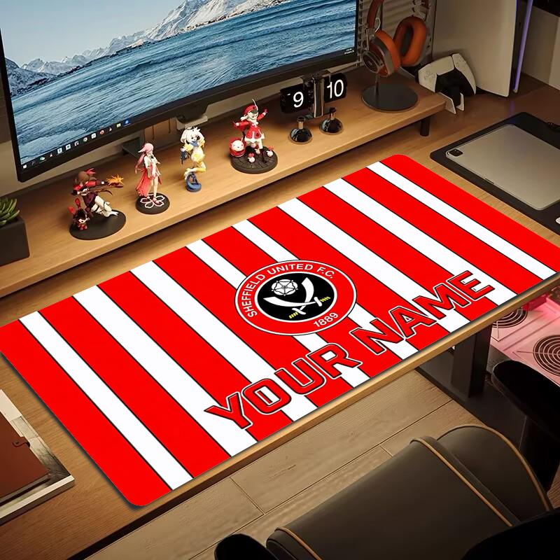 Custom Name Sheffield Fc Mouse Pad Large Gaming Table Cushion Nonslip Laptop Tablet Big Mousepad Xxl Mat Mini Pc Playmat With Lock Edge