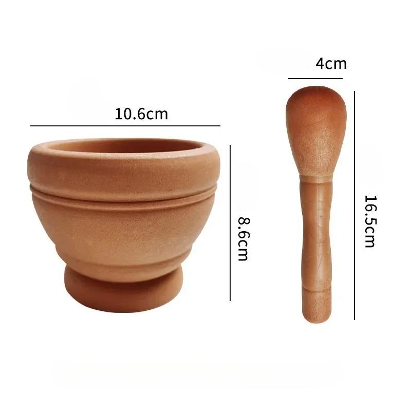 Manual Garlic Press Household Grinder Pressing Garlic Mashing Pot New Manual Medicine Jujube Wood Pounding Stone Mortar Grinder