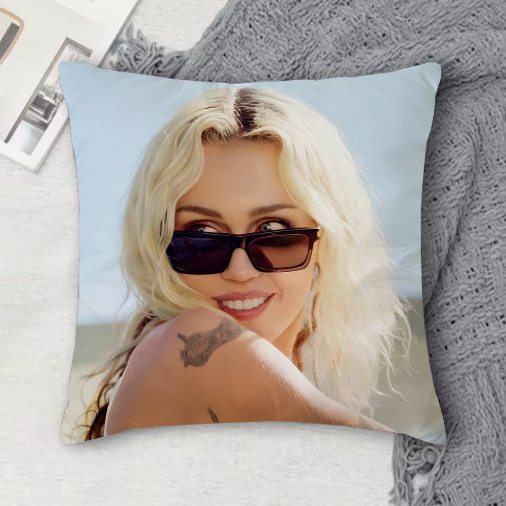 MMiley Cyrus Doublesided Printed Square Decorative Cushion Cover for Sofa Living Room Home Decor