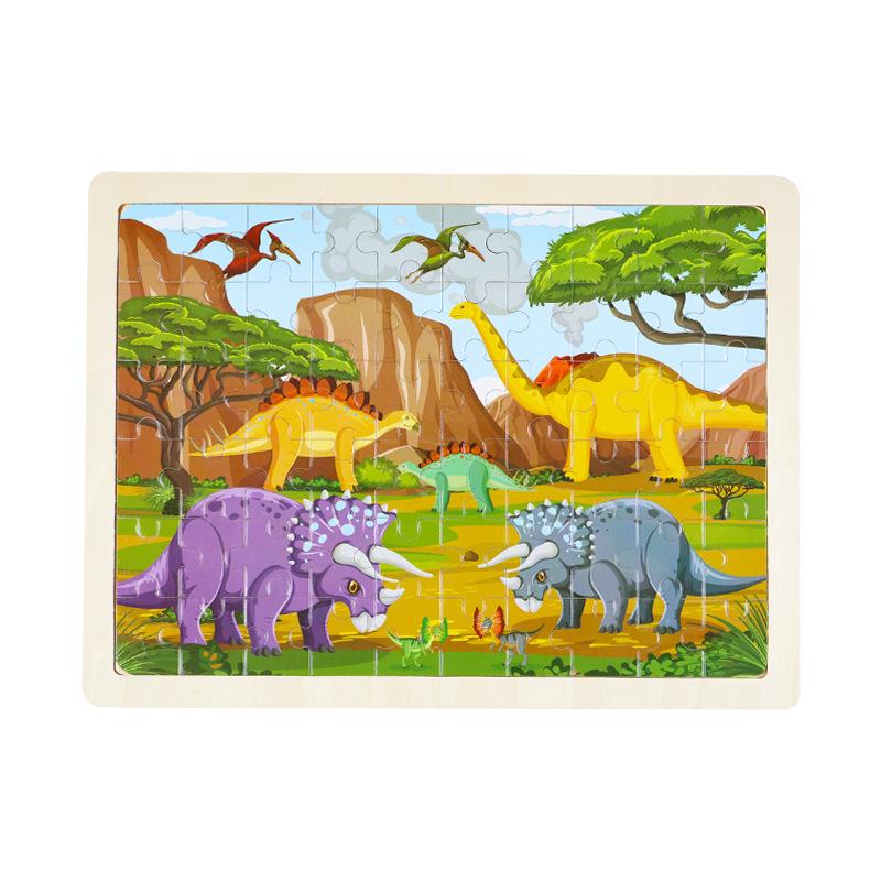 Деревянный пазл из 60 деталей с бревнами, детский мультяшный деревянный пазл с самолетом, развивающие игрушки для раннего развития ребенка