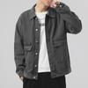 Autumn/Winter 2023 Men's Loose Fit Denim Jacket - Trendy Lapel Button-Down Outerwear